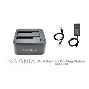 Insignia 2-Bay Hard Drive HDD and SSD Docking Station NS-PCHDEDS19
